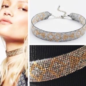 Free People Mosaic Beaded Choker Necklace